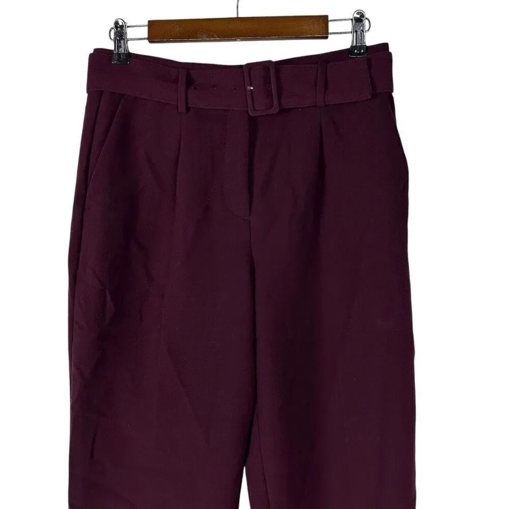 Ann Taylor The Belted Taper Pant size 2 Dark Plum - Picture 4 of 8